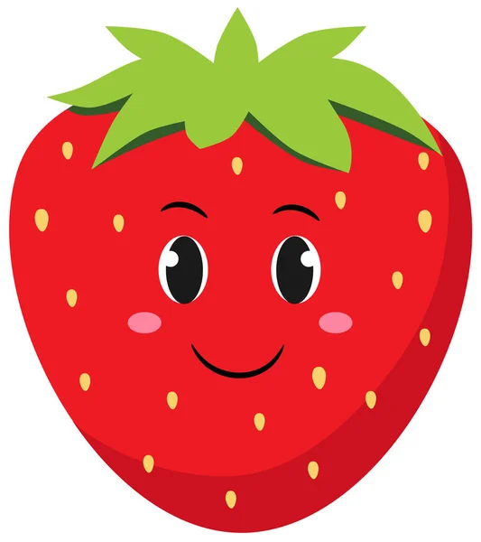 stock vector Cute funny strawberry fruit character, cartoon style, isolated on white background. ZIP file contains EPS, JPEG and PNG formats.