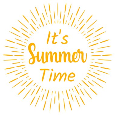 Beyaz üzerine izole edilmiş vektör illüstrasyonlu güneş ikonu içeren Summer Time vektörü. ZIP dosyası EPS, JPEG ve PNG biçimlerini içerir. 