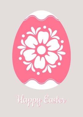 Paskalya yumurtası tasarımı. Arka planda çiçek ve harf var.. 