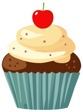 Delicious Sweet Cupcakes with Cherry on top. ZIP file contains EPS, JPEG and PNG formats.