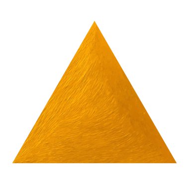 Bu sanat eserinde yağlı boya dokusuna sahip altın bir eşkenar üçgen var.