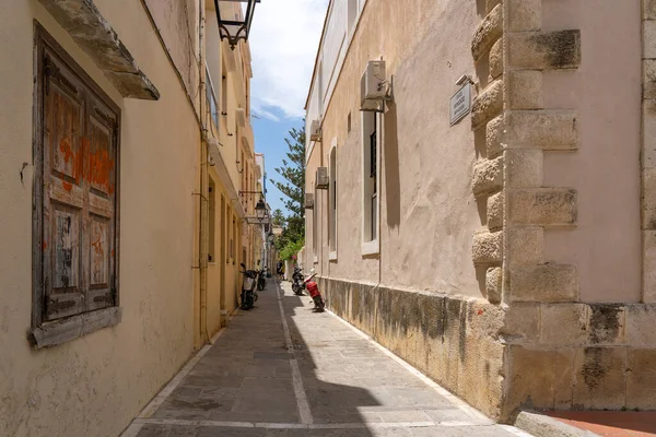 Une Des Nombreuses Ruelles Confortables Rue Minoos Rethymno Crète Grèce — Photo