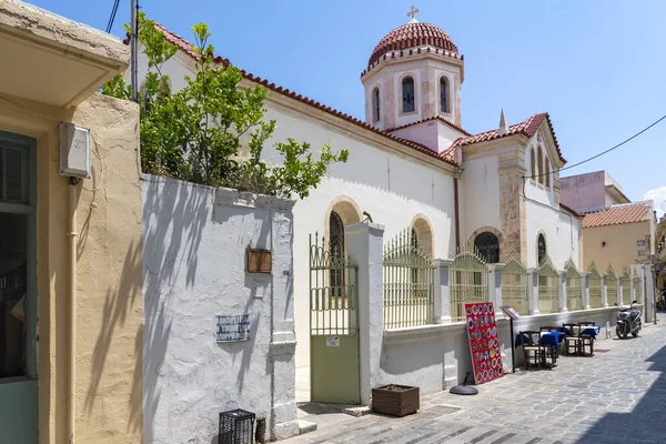 Linkerkant Van Agia Varvara Kerk Oude Binnenstad Van Rethymno Kreta — Stockfoto