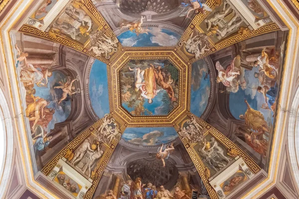 Détails Une Belle Peinture Plafond Dans Des Musées Cité Vatican — Photo