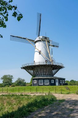 Veere 'deki Warwijcksestraat' taki güzel galeri değirmeni De Koe..