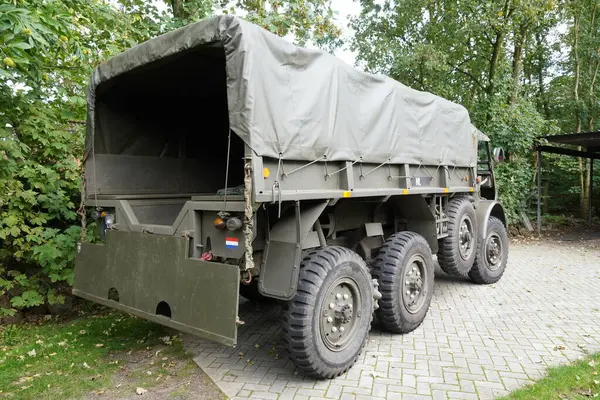 An old Dutch army truck that was previously used for passenger transport