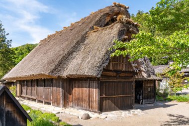 Japonya 'daki Shirakawago' nun bu yüksek rakımlı köyündeki evlerin son derece kalın bir sazdan çatısı var.