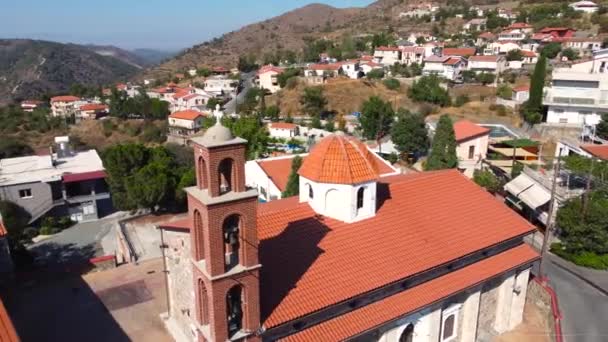 Images Aériennes Drones Village Pittoresque Traditionnel Farmakas Nicosie Chypre Gros — Video