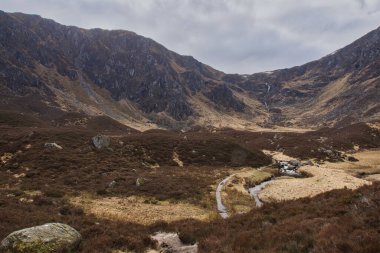 Corrie Ücreti. Angus, İskoçya - 25 Mart 2023 Angus Glens, İskoçya 'da Glen Clova' nın zirvesinde.