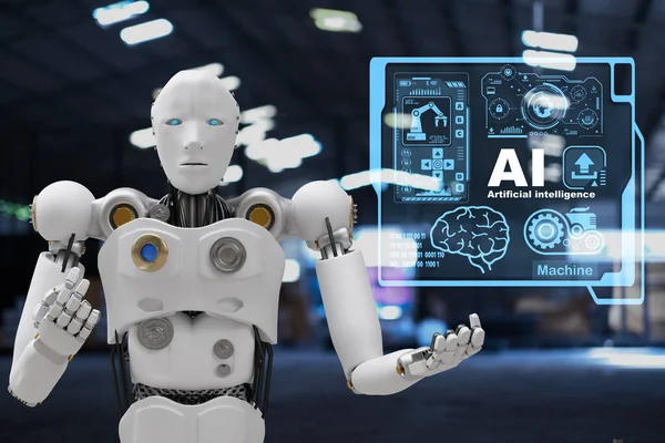 Robot community AI  connect technology investment, business lifestyle smart robot  AI  Learning and Artificial Intelligence Concept.