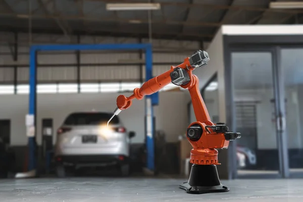 Robot Tillverkning Bil Produkt Objekt För Tillverkning Industri Teknik Service — Stockfoto