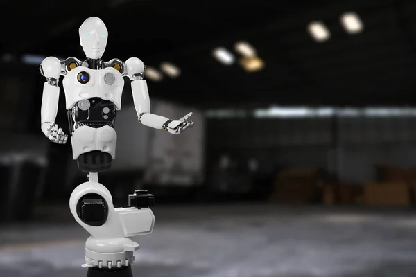 Arm Robot Fabricación Box Product Objeto Para Industria Manufacturera Tecnología —  Fotos de Stock