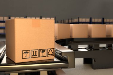 AI manufacture Box product Object for manufacturing industry technology Product export and import of future For Products, food, cosmetics, apparel warehouse mechanical future technology