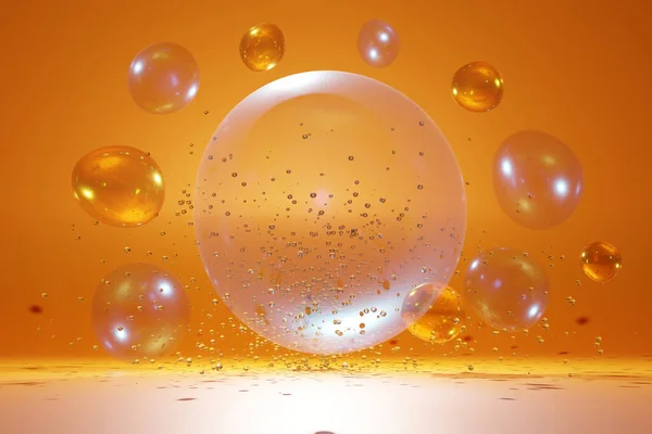 Burbuja Cosmética Suero Producto Salud Belleza Piel Cápsulas Blandas Biología — Foto de Stock
