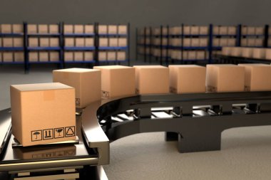 AI manufacture Box product Object for manufacturing industry technology Product export and import of future For Products, food, cosmetics, apparel warehouse mechanical future technology