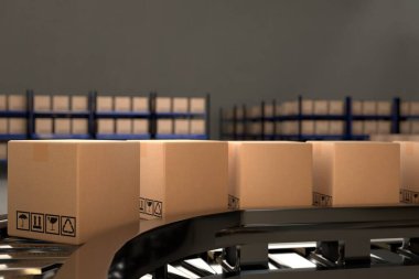 AI manufacture Box product Object for manufacturing industry technology Product export and import of future For Products, food, cosmetics, apparel warehouse mechanical future technology