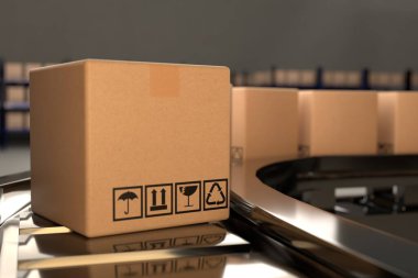 AI manufacture Box product Object for manufacturing industry technology Product export and import of future For Products, food, cosmetics, apparel warehouse mechanical future technology