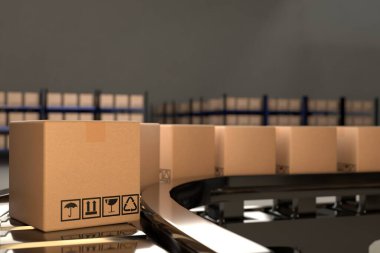 AI manufacture Box product Object for manufacturing industry technology Product export and import of future For Products, food, cosmetics, apparel warehouse mechanical future technology