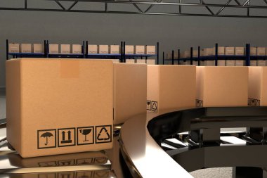 AI manufacture Box product Object for manufacturing industry technology Product export and import of future For Products, food, cosmetics, apparel warehouse mechanical future technology