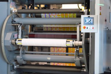 Exit rolls of a rotogravure printing machine clipart