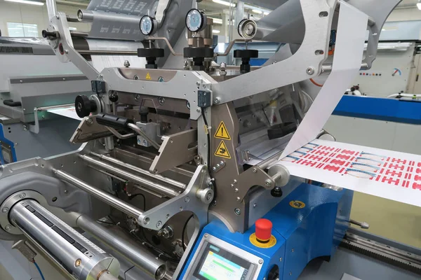 Industrial printing machine at work