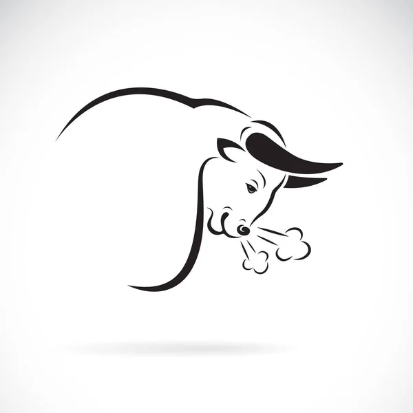 Vettore Disegno Toro Arrabbiato Sfondo Bianco Animali Selvatici Facile Illustrazione — Vettoriale Stock
