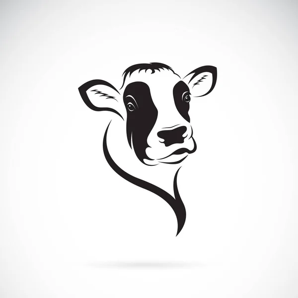 白い背景に牛の頭のデザインのベクトル 農場動物 編集しやすいレイヤーベクトルイラスト — ストックベクタ