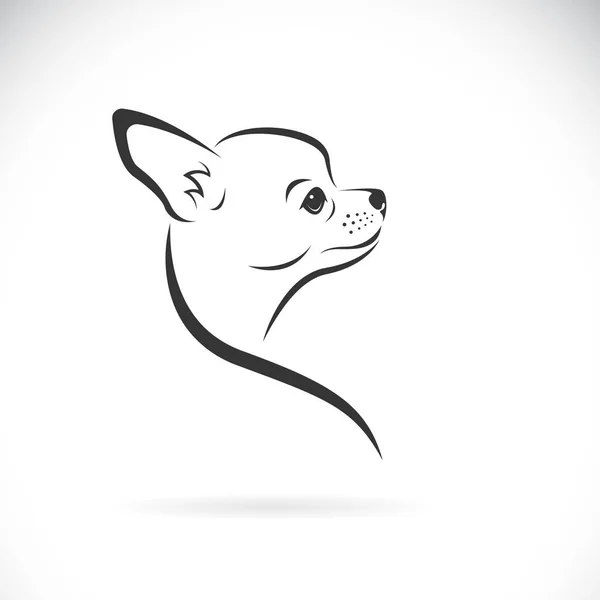 Wektor Projektu Głowy Psa Chihuahua Białym Tle Zwierzak Zwierzęta Łatwa — Wektor stockowy