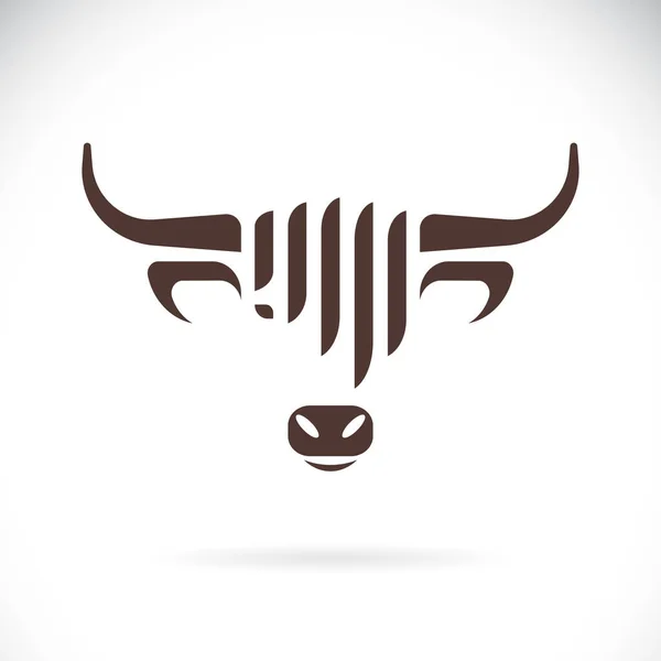 Vetor Projeto Cabeça Vaca Highland Fundo Branco Farm Animal Logótipos — Vetor de Stock