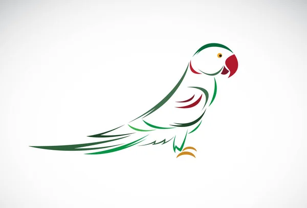 Vektor Návrhu Papouška Bílém Pozadí Divoká Zvířata Ptáci Jednoduchá Upravitelná — Stockový vektor