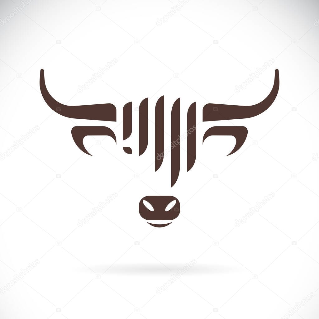Vector of highland cow head design on white background. Farm Animal. Cows logos or icons. Easy editable layered vector illustration.