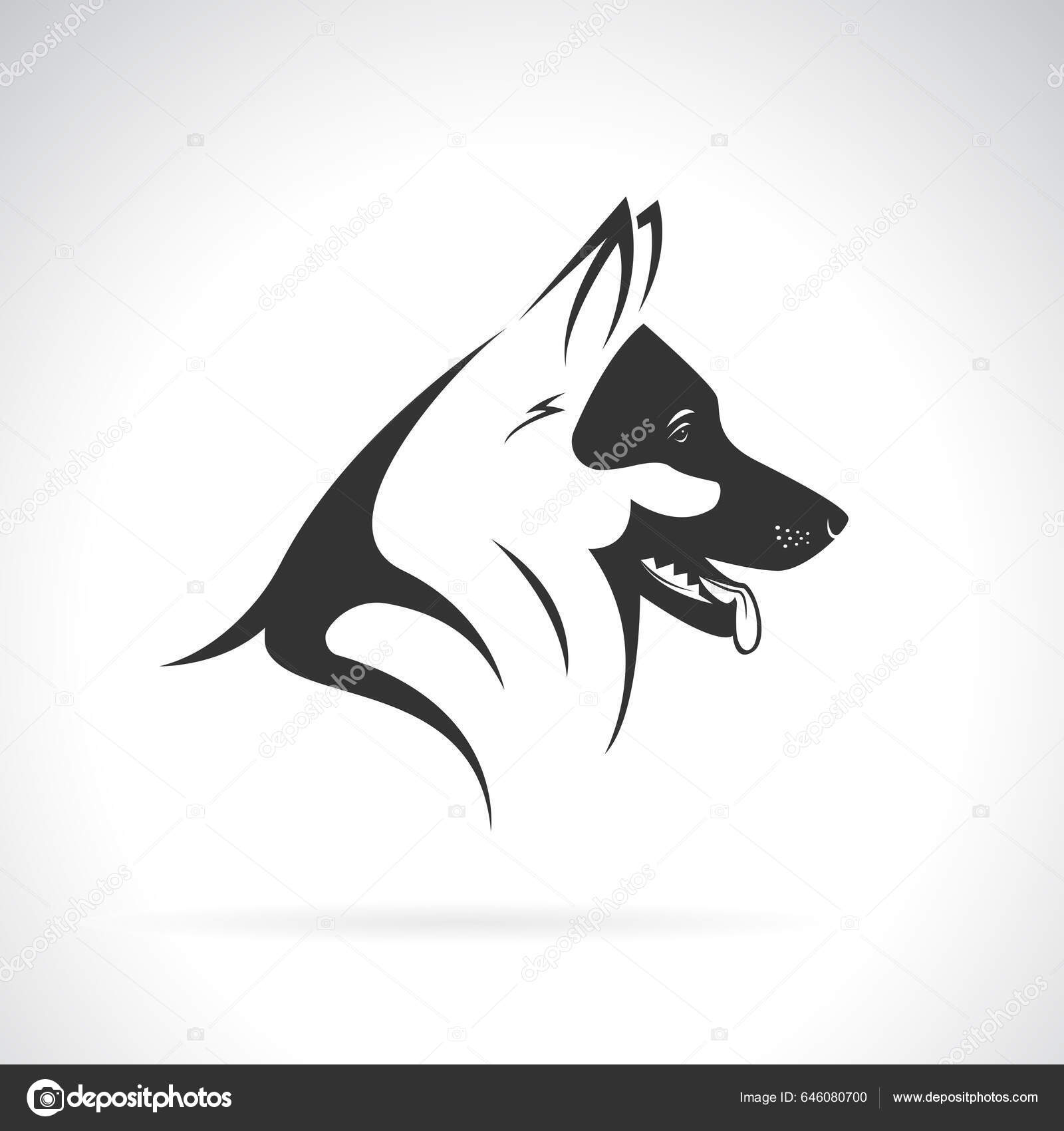 Image vectorielle Vecteur Conception Tête Chien Berger Allemand Sur Fond  Blanc Pet par ©yod67 - 646080700, image size:1600x1700