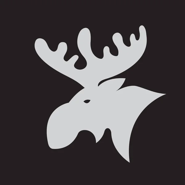 在黑色背景上设计鹿头的矢量 野生动物 — 图库矢量图片