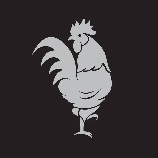 Vector Cock Design Black Background Farm Animals — Stock Vector