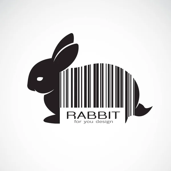 Beyaz Arka Planda Tavşan Barkod Tasarımının Taşıyıcısı Vahşi Hayvanlar — Stok Vektör