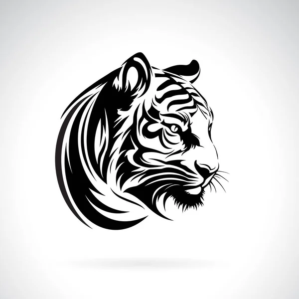Wektor Projektu Głowy Tygrysa Białym Tle Łatwa Edycja Ilustracji Wektora — Wektor stockowy