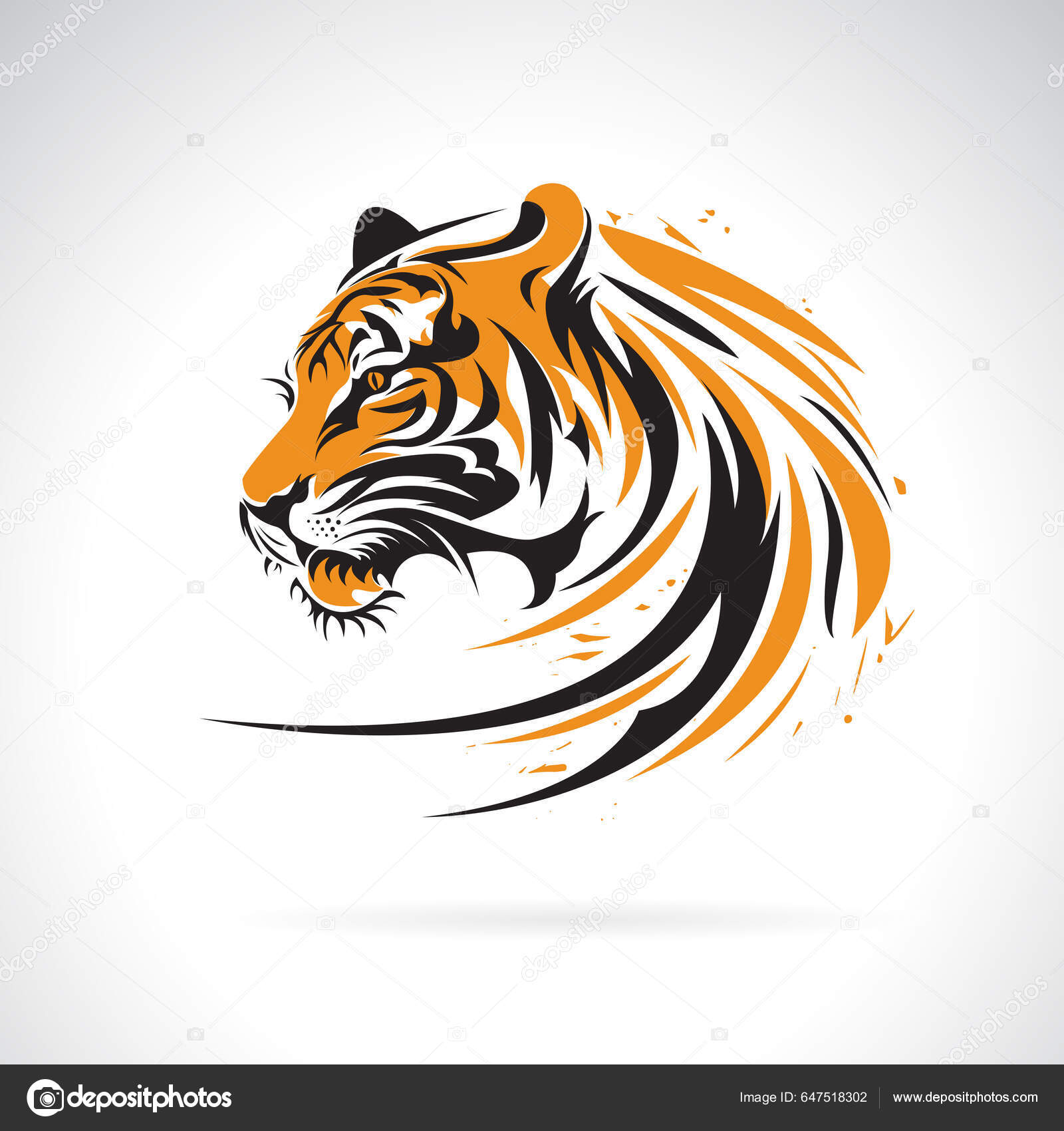 Buy Geometric Tiger Tattoo Design White Background PNG File Download High  Resolution Online in India - Etsy