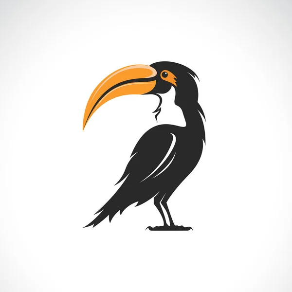 Vector Hornbill Design White Background Bird Wild Animals — Vettoriale Stock