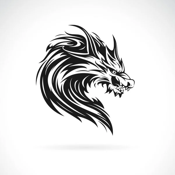 Vecteur Dessin Tête Dragon Sur Fond Blanc Illustration Vectorielle Couches — Image vectorielle