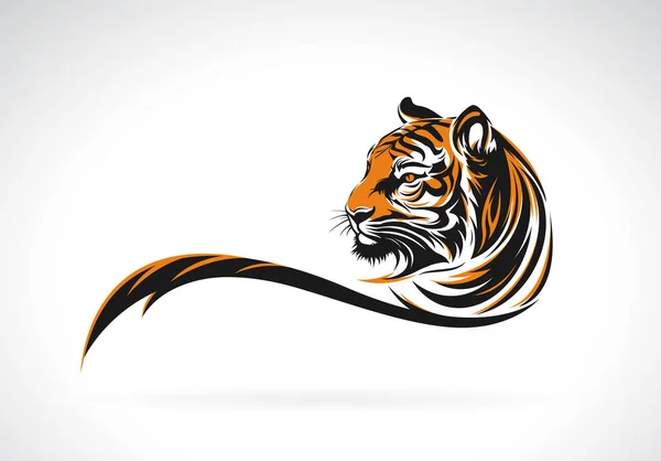Vetor Design Cabeça Tigre Fundo Branco Ilustração Vetorial Camadas Editável — Vetor de Stock