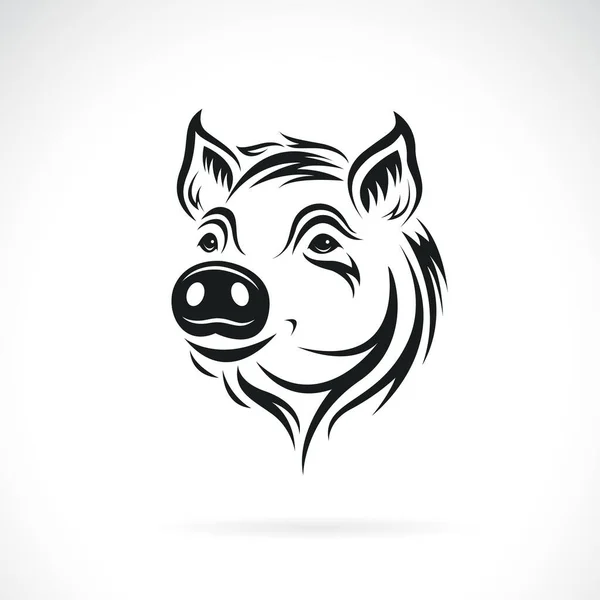 Vetor Desenho Cabeça Porco Fundo Branco Ilustração Vetorial Camadas Editável — Vetor de Stock