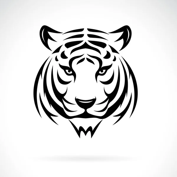 Διάνυσμα Κεφαλής Τίγρης Λευκό Φόντο Εύκολη Επεξεργάσιμη Πολυεπίπεδη Διανυσματική Απεικόνιση — Διανυσματικό Αρχείο