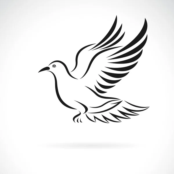Vektor Einer Taube Fliegen Auf Weißem Hintergrund Einfach Editierbare Mehrschichtige — Stockvektor