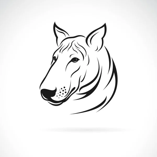 白い背景に雄牛のテリア犬の頭のデザインのベクトル 編集が簡単なレイヤーベクトルイラスト ペット — ストックベクタ