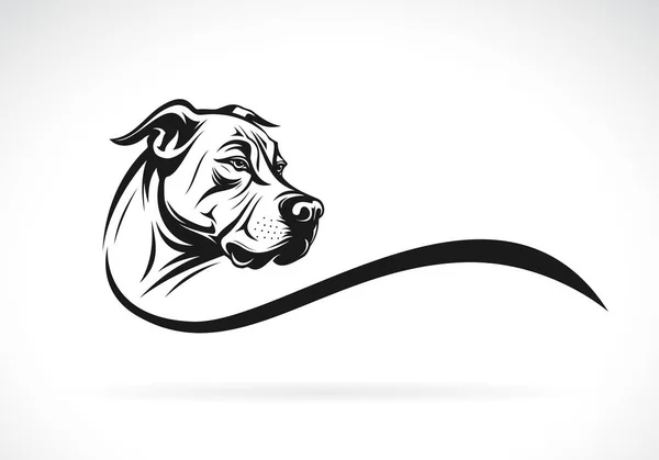 Vektor Eines Amerikanischen Pitbull Terrier Hundekopfes Auf Weißem Hintergrund Einfach — Stockvektor