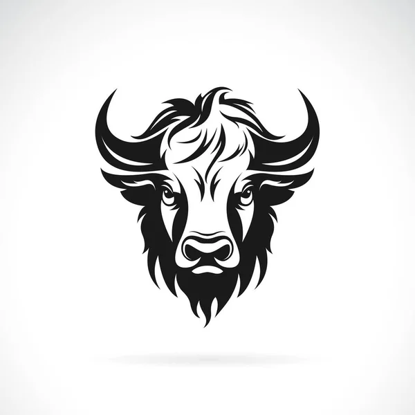 Vecteur Motif Tête Bison Sur Fond Blanc Illustration Vectorielle Couches — Image vectorielle