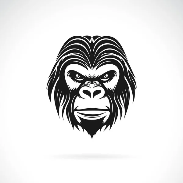 Vektor Gorilí Hlavy Bílém Pozadí Jednoduchá Upravitelná Vrstvená Vektorová Ilustrace — Stockový vektor