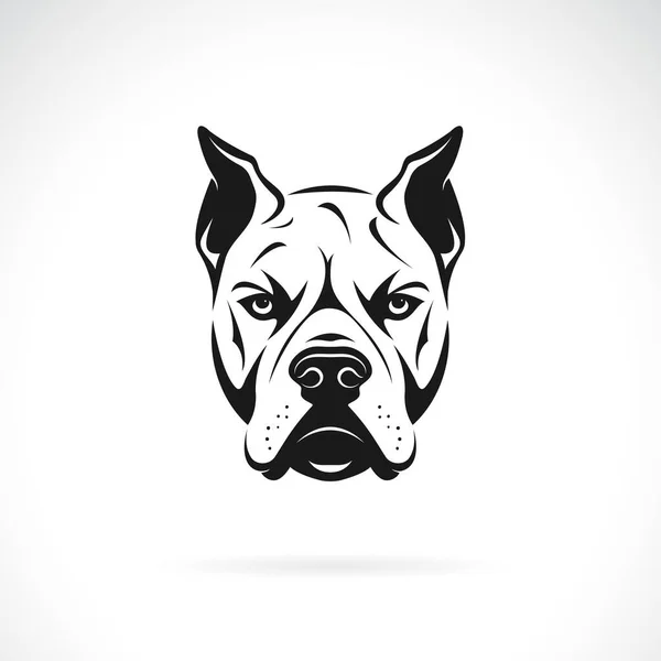Vecteur Motif Tête Chien Pit Bull Sur Fond Blanc Illustration — Image vectorielle