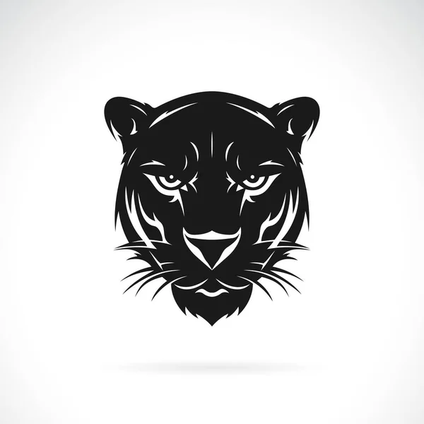 白色背景的黑豹头图案的矢量 易于编辑的分层矢量图解 野生动物 — 图库矢量图片