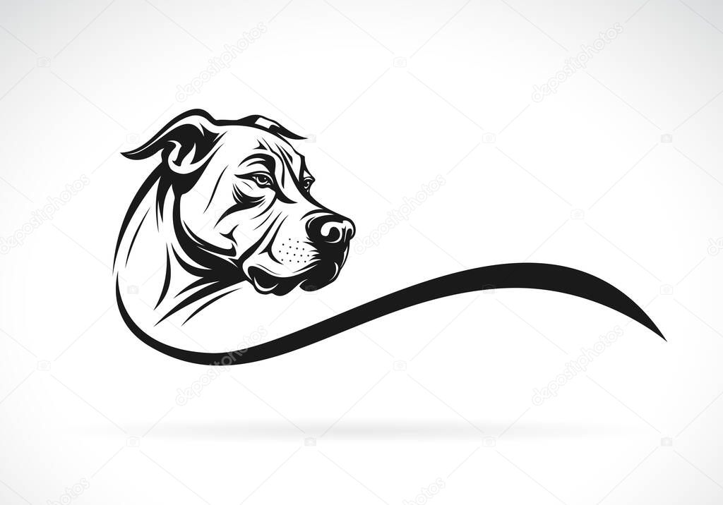 Vector of an american pitbull terrier dog head design on white background. Easy editable layered vector illustration. Pets.